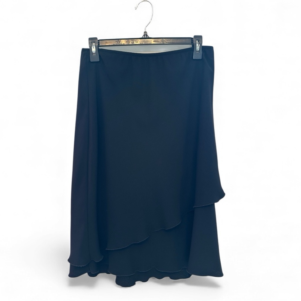 Vintage Y2K Era No Brand Black Tiered Formal Midi Skirt Size 6